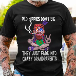 Men's Old Hippies Don't Die Printed Casual Text Letters Cotton Loose T-Shirt, color:Black|size:3XL, Lilicloth.com