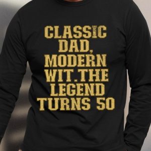 Men’s Happy 50th birthday Casual Text Letters Cotton Top, color:Black|size:3XL, Lilicloth.com