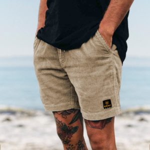 Men's Shorts Vintage Corduroy Surf Beach Shorts Everyday Casual 5 Inch Shorts Khaki, Shorts, , COTOSEN, Apparel Online, Cheap Clothes, Buy Now