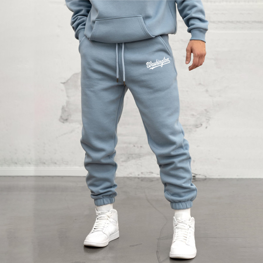 Washington Print Sweatpants, Pants, , COTOSEN, Apparel Online, Cheap Clothes, Buy Now