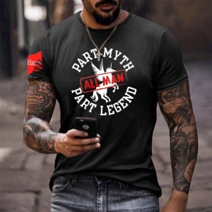Hanes Men's T-Shirt Retro Part Myth Print Pattern Short Sleeve Daily Casual Tee, T-Shirts, , COTOSEN, Apparel Online, Cheap Clothes, Buy Now