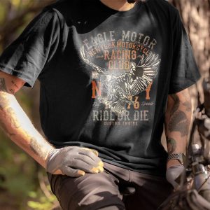 Men's Cotton T-Shirt Retro Eagle Motor Print Short Sleeve Daily Casual Tee, T-Shirts, , COTOSEN, Apparel Online, Cheap Clothes, Buy Now