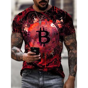 Fashion Trend Bitcoin Print T-shirt, Special Offer, , COTOSEN, Apparel Online, Cheap Clothes, Buy Now