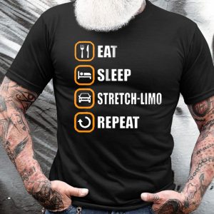 Men's Cotton T-Shirt Crew Neck Short Sleeve Eat Sleep Stretch - Limo Repeat, T-Shirts, , COTOSEN, Apparel Online, Cheap Clothes, Buy Now
