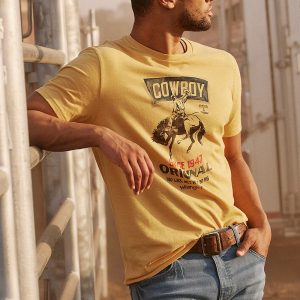 Men's T-Shirt Retro Western Cowboy Print Graphic Short Sleeve Everyday Casual Tee, T-Shirts, , COTOSEN, Apparel Online, Cheap Clothes, Buy Now