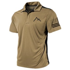 Men's T-Shirt Retro Quick Dry Polo Collar American Flag Print Outdoor Mountaineering Short Sleeve Daily Casual Polo Shir, T-Shirts, , COTOSEN, Apparel Online, Cheap Clothes, Buy Now