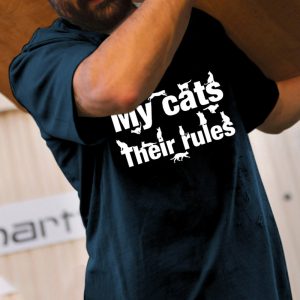 Men's Cotton T-shirt Round Neck Short Sleeves My Cats Their Rules, T-Shirts, , COTOSEN, Apparel Online, Cheap Clothes, Buy Now
