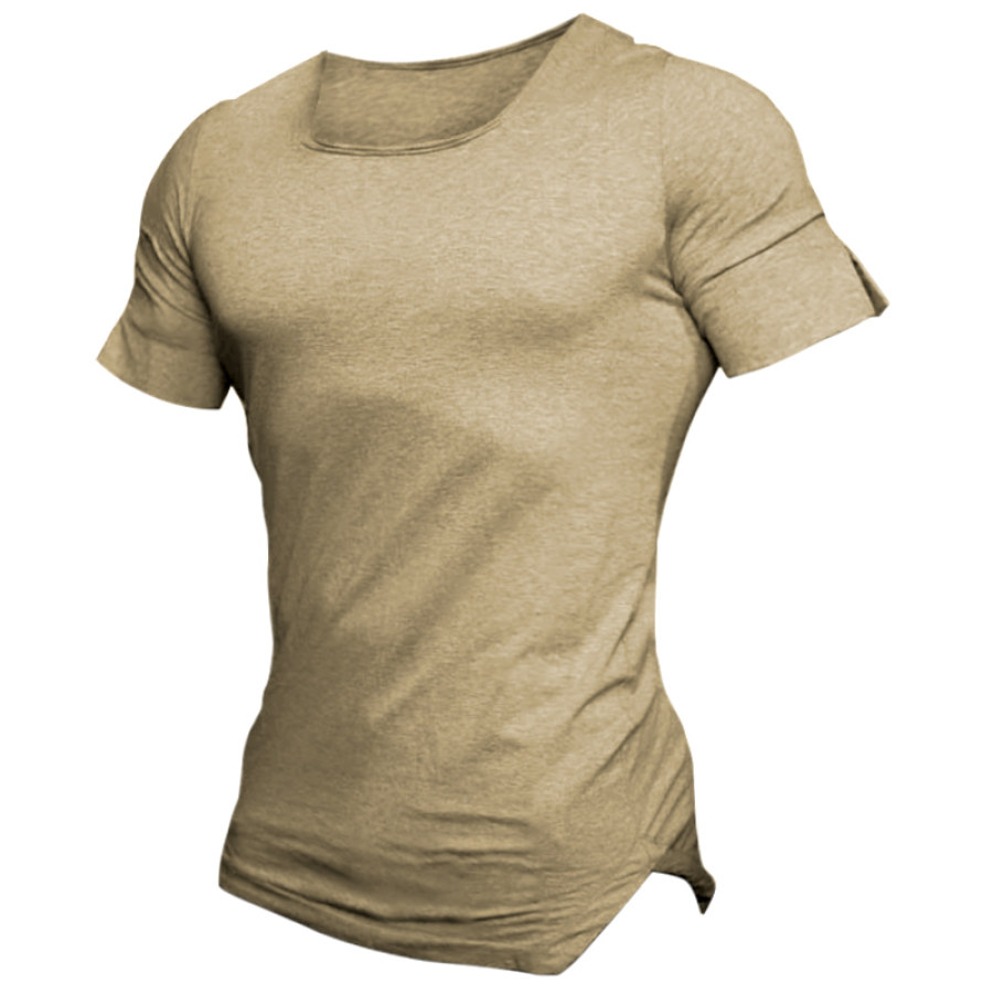 Men's T-shirt Retro Special Training Short Sleeve Daily Work Collarless Outdoor, T-Shirts, , COTOSEN, Apparel Online, Cheap Clothes, Buy Now