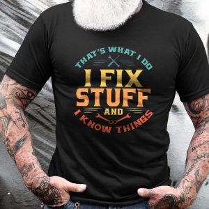 Men's Cotton T-Shirt Crew Neck Short Sleeve Thats What I Do I Fix Stuff And I Know Things, T-Shirts, , COTOSEN, Apparel Online, Cheap Clothes, Buy Now
