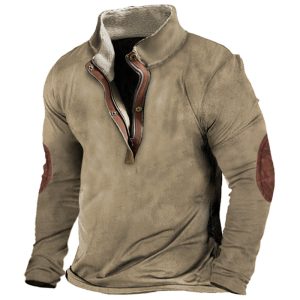 Men's Retro Colorblock Casual Stand Collar T-Shirt, T-Shirts, , COTOSEN, Apparel Online, Cheap Clothes, Buy Now