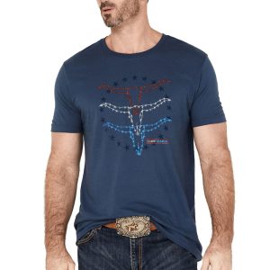 Men's Cotton T-Shirt Vintage Western Denim Print Everyday Casual Tee, T-Shirts, , COTOSEN, Apparel Online, Cheap Clothes, Buy Now