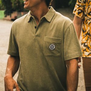 Men's T-Shirt Vintage Terry Polo Collar Short Sleeve Daily Casual Army Green, T-Shirts, , COTOSEN, Apparel Online, Cheap Clothes, Buy Now