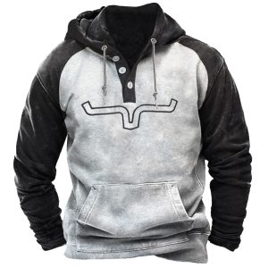 Men's Vintage Western Cowboy Color Matching Hoodie, Hoodies & Sweatshirts, , COTOSEN, Apparel Online, Cheap Clothes, Buy Now
