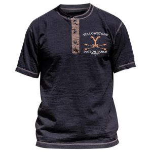 Men's T-Shirt Vintage Henry Yellowstone Print Short Sleeve Casual Tee, T-Shirts, , COTOSEN, Apparel Online, Cheap Clothes, Buy Now