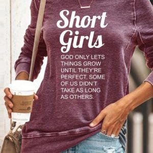 Women's Funny Words Short Girls Sweatshirt, color:Red|size:3XL, Lilicloth.com