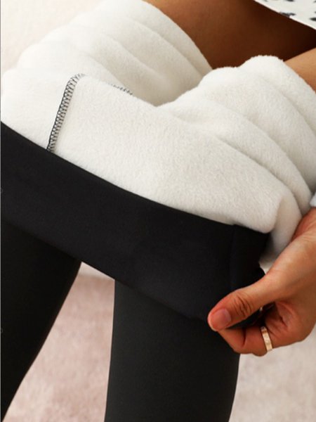 Basic Elasticity Skinny Solid Leggings, color:Black|size:4XL, Lilicloth.com