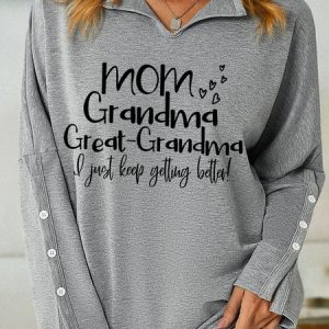 Women's Greatgrandma I Just Keeping Getting Better Casual Sweatshirt, color:Gray|size:3XL, Lilicloth.com