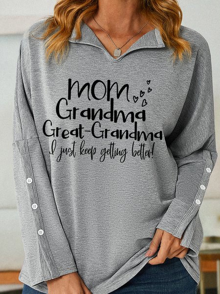 Women's Greatgrandma I Just Keeping Getting Better Casual Sweatshirt, color:Gray|size:3XL, Lilicloth.com