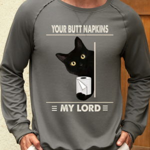 Men's Cotton-Blend Crew Neck Cat Casual Sweatshirt, color:Gray|size:3XL, Lilicloth.com