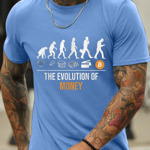 Men's the evolution of money Casual Cotton-Blend T-Shirt, T-shirts, Lilicloth.com