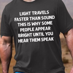 Men's Cotton Light Travels Faster Than Sound Crew Neck Casual T-Shirt, color:Deep Gray|size:3XL, Lilicloth.com