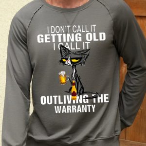 Men’s I Don't Callit Getting Old i Call It Outliving The Warranty Letter Pattern Cotton-Blend Casual Loose Sweatshirt, color:Gray|size:3XL, Lilicloth.com