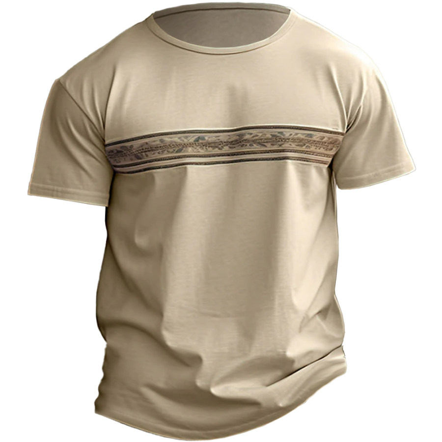 Men's Vintage Ethnic Print Oversized T-Shirt Surf T-shirt, T-Shirts, , COTOSEN, Apparel Online, Cheap Clothes, Buy Now