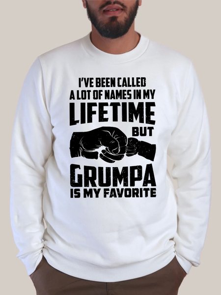Men’s I've Been Called A Lot Of Names In My Lifetime Loose Casual Animal Crew Neck Sweatshirt, color:White|size:3XL, Lilicloth.com