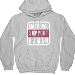 Women’s Emotional Support Human Letter Pattern Casual Regular Fit Hoodie Human Matching Do Hoodie, color:Gray|size:XXL, Lilicloth.com