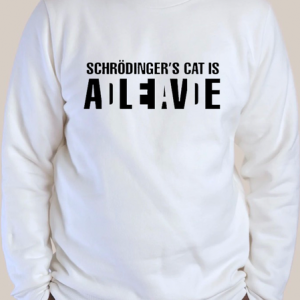 Men's Schrodinger's cat ADLIAVDE Crew Neck Text Letters Casual Sweatshirt, color:White|size:3XL, Lilicloth.com