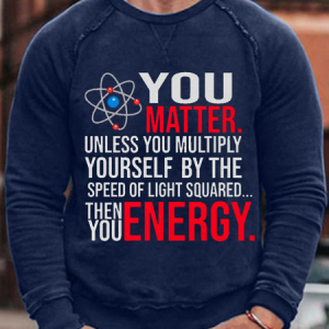 Men's you matter Text Letters Crew Neck Casual Sweatshirt, color:Dark Blue|size:3XL, Lilicloth.com