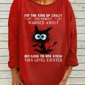 Women's I'm The Kind Of Crazy You Weren't Warned About Letters Casual Sweatshirt, color:Red|size:3XL, Lilicloth.com