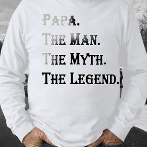 Men’s Papa The Man The Myth The Legend Casual Text Letters Sweatshirt, color:White|size:3XL, Lilicloth.com