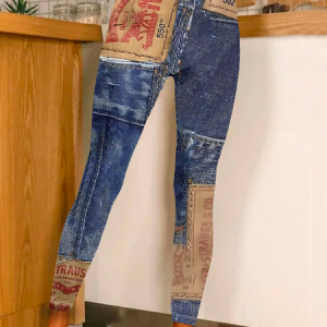 Women's Tight Color Block Casual Legging, color:Blue|size:3XL, Lilicloth.com