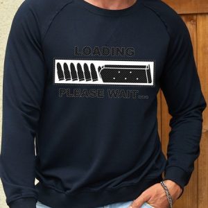 Men’s Loading Please Wait Cotton-Blend Loose Casual Animal Sweatshirt, color:Dark Blue|size:3XL, Lilicloth.com