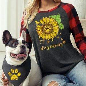 Women’s Sunflower Pattern Regular Fit Casual Sweatshirt Pet Matching T-Shirt, color:Gray|size:3XL, Lilicloth.com