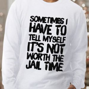 Men’s Humor And Irony Text Letters Loose Casual Sweatshirt, color:White|size:3XL, Lilicloth.com