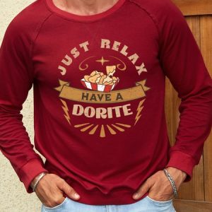 Men’s Just Relax Have A Dorite Casual Crew Neck Text Letters Sweatshirt, color:Red|size:3XL, Lilicloth.com