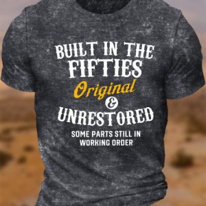 Men's Printed T-Shirt With Fifties, color:Deep Gray|size:4XL, Lilicloth.com