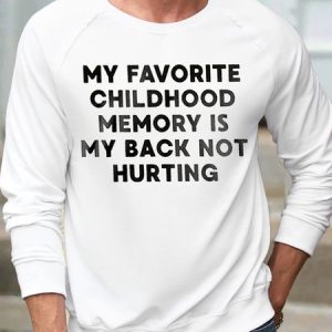 Men's My Favorite Childhood Memory Letters Casual Crew Neck Sweatshirt, color:White|size:3XL, Lilicloth.com
