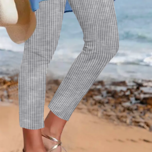 Striped Casual Leggings, color:Gray|size:XXL, Lilicloth.com