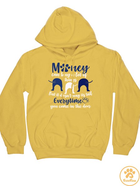 Women’s Cotton-Blend Casual Dog Hoodie Hoodie Human Matching Do Hoodie, color:Yellow|size:XXL, Lilicloth.com