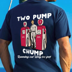 Men's Two Pump Chump Running Out Way Too Fast Cotton Crew Neck T-Shirt, T-shirts, Lilicloth.com