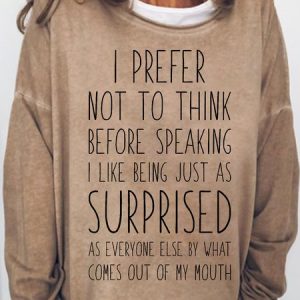 Women's Casual Funny Sarcastic Crew Neck Sweatshirt, color:Light Brown|size:3XL, Lilicloth.com