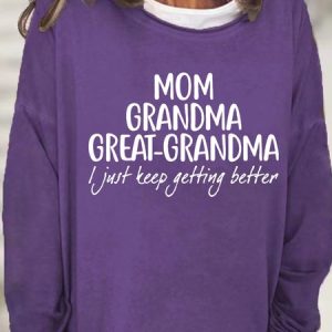 Gift For Great-Grandma Mom Grandma Great-Grandma Womens Sweatshirt, color:Purple|size:3XL, Lilicloth.com