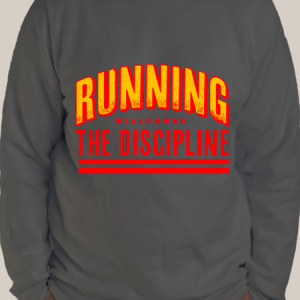 Men's RUNNING WILLPOWER THE DISCIPLINE Color Block Crew Neck Loose Casual Sweatshirt, color:Deep Gray|size:3XL, Lilicloth.com
