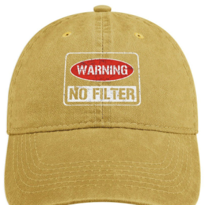 Men's /Women's warning no fil ter Denim Hat, color:Yellow|size:One-size, Lilicloth.com