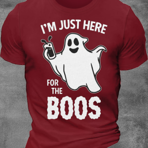 Men's Halloween Casual Cotton Crew Neck T-Shirt, color:Red|size:3XL, Lilicloth.com