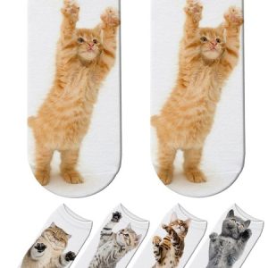 Funny Cotton Knit Cat Pattern Socks, color:Color8|size:One-size, Lilicloth.com