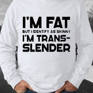 Men's I'M TRANS SLENDER Casual Loose Crew Neck Sweatshirt, color:White|size:3XL, Lilicloth.com